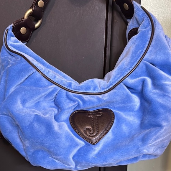 Juicy Couture Y2K Vintage Like New Condition Blue Hobo Bag with Signature Style - Picture 3 of 6